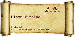 Liess Vitolda névjegykártya